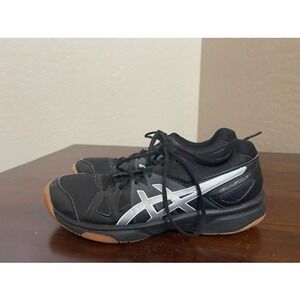 Asics Womens Gel Upcourt Running Shoes Black White B450N Low Top Lace Up 8M